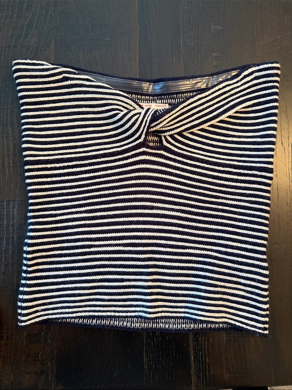 Zadig & Voltaire Striped Knit Sweater Crop Top - Navy & White
